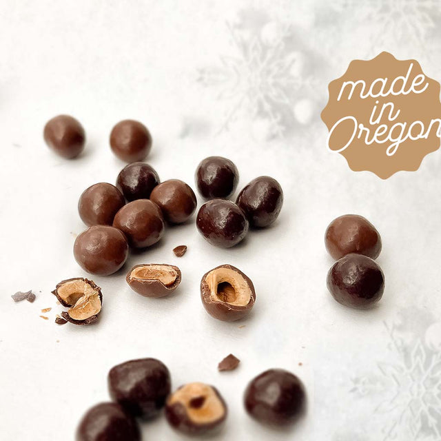 DARK CHOCOLATE-COVERED HAZELNUTS